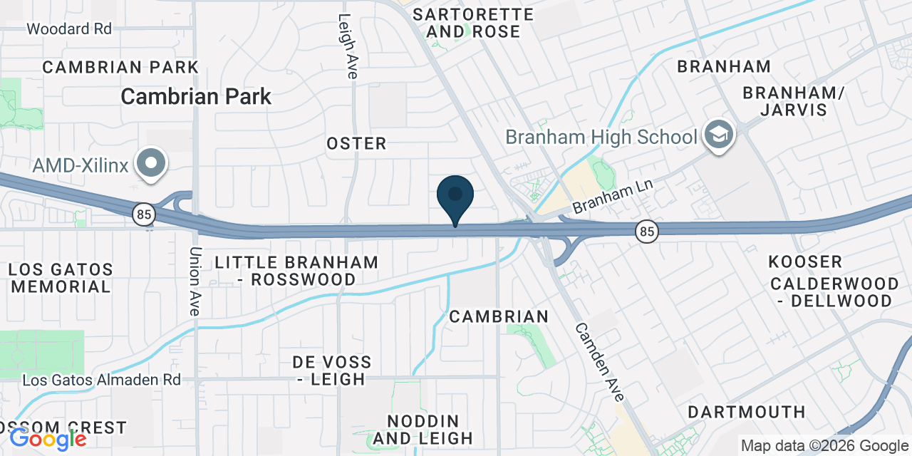 Map showing Santa Clara County, CA