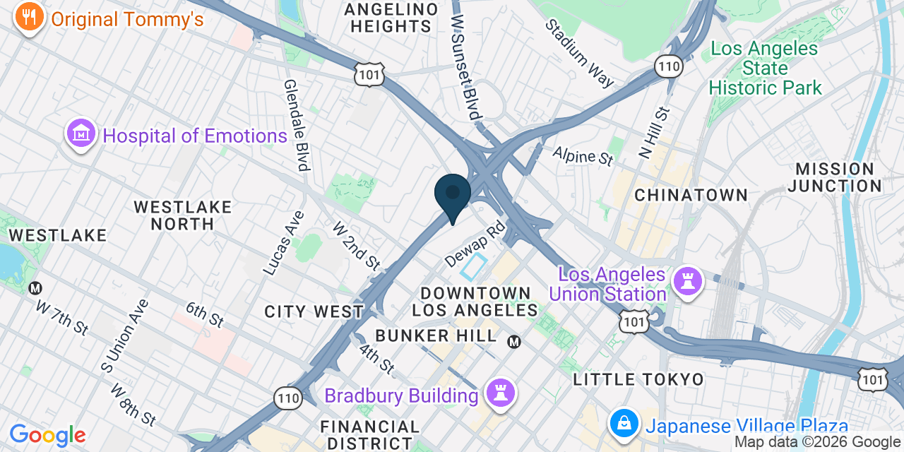 Map showing Los Angeles, Los Angeles County, CA