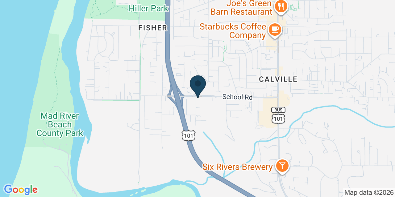 Map showing McKinleyville, Humboldt County, CA