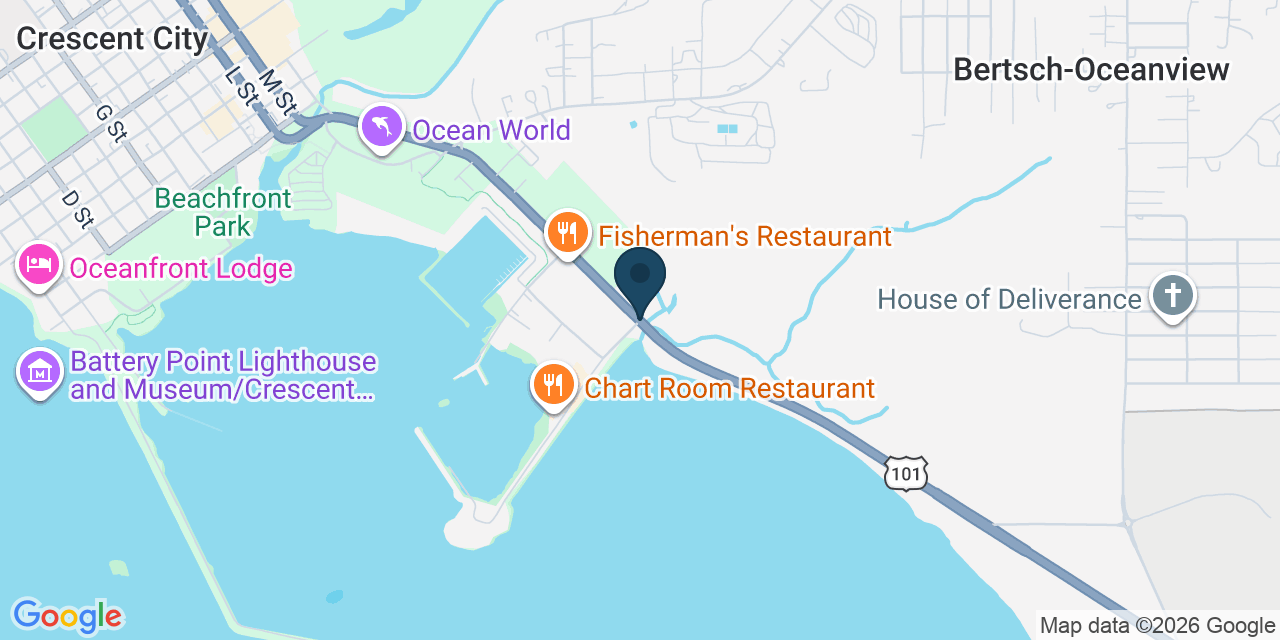 Map showing Bertsch-Oceanview, Del Norte County, CA