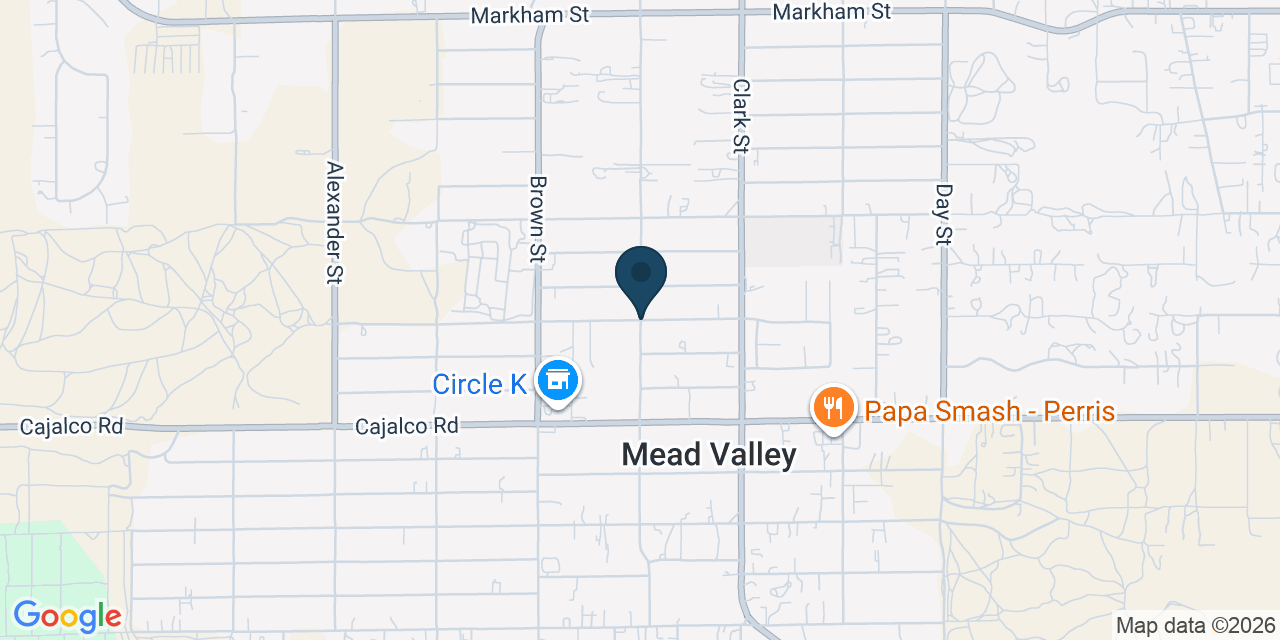 Map showing Mead Valley, Riverside County, CA