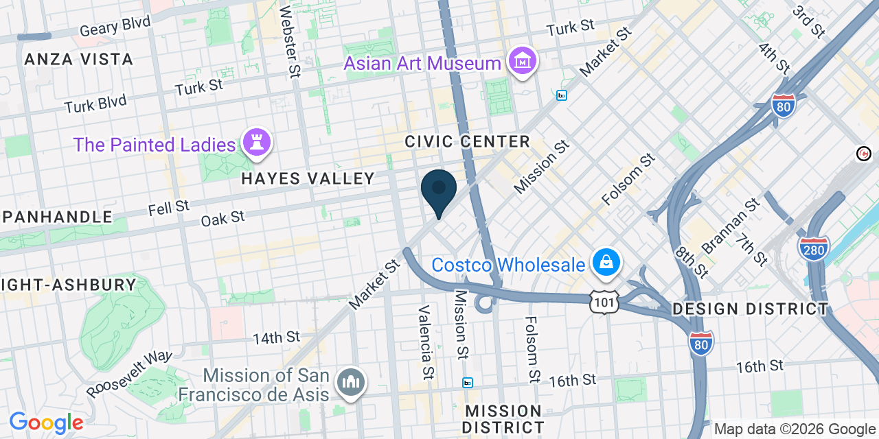Map showing San Francisco, San Francisco County, CA