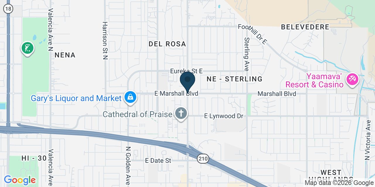 Map showing San Bernardino County, CA