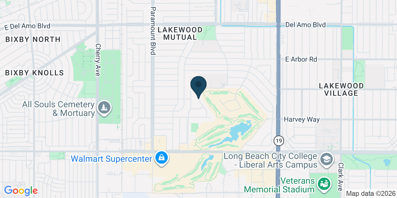 Map showing Lakewood, Los Angeles County, CA