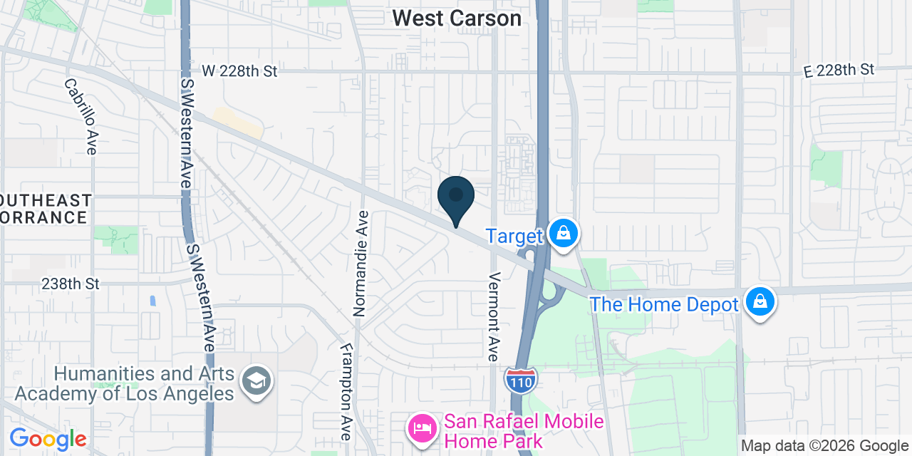 Map showing West Carson, Los Angeles County, CA