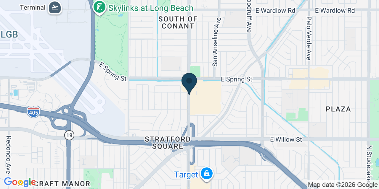 Map showing Long Beach, Los Angeles County, CA