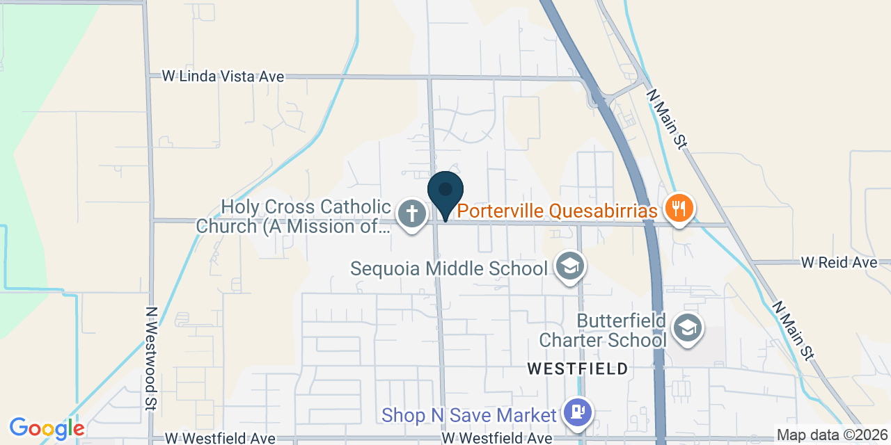 Map showing Tulare County, CA