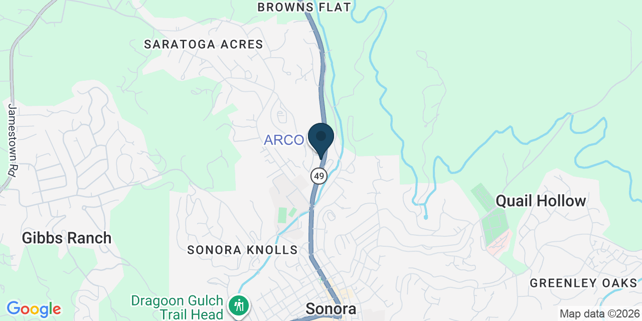 Map showing Sonora, Tuolumne County, CA
