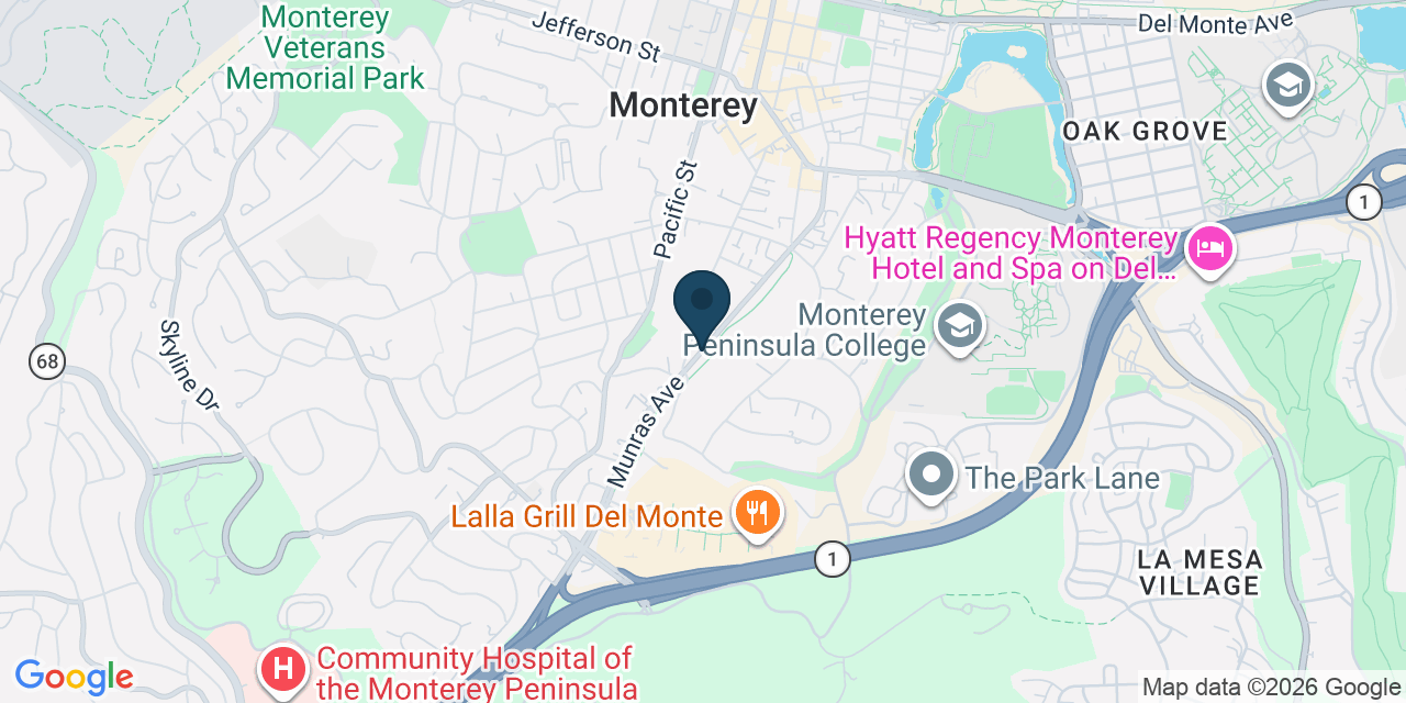 Map showing Monterey, Monterey County, CA