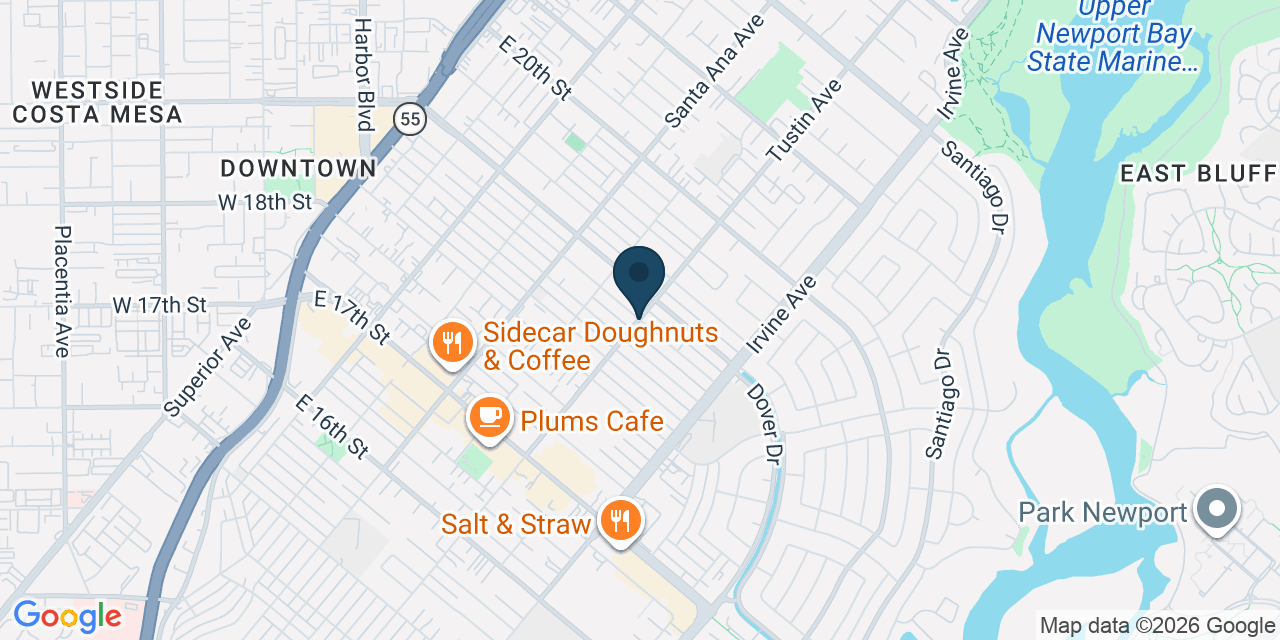 Map showing Orange County, CA