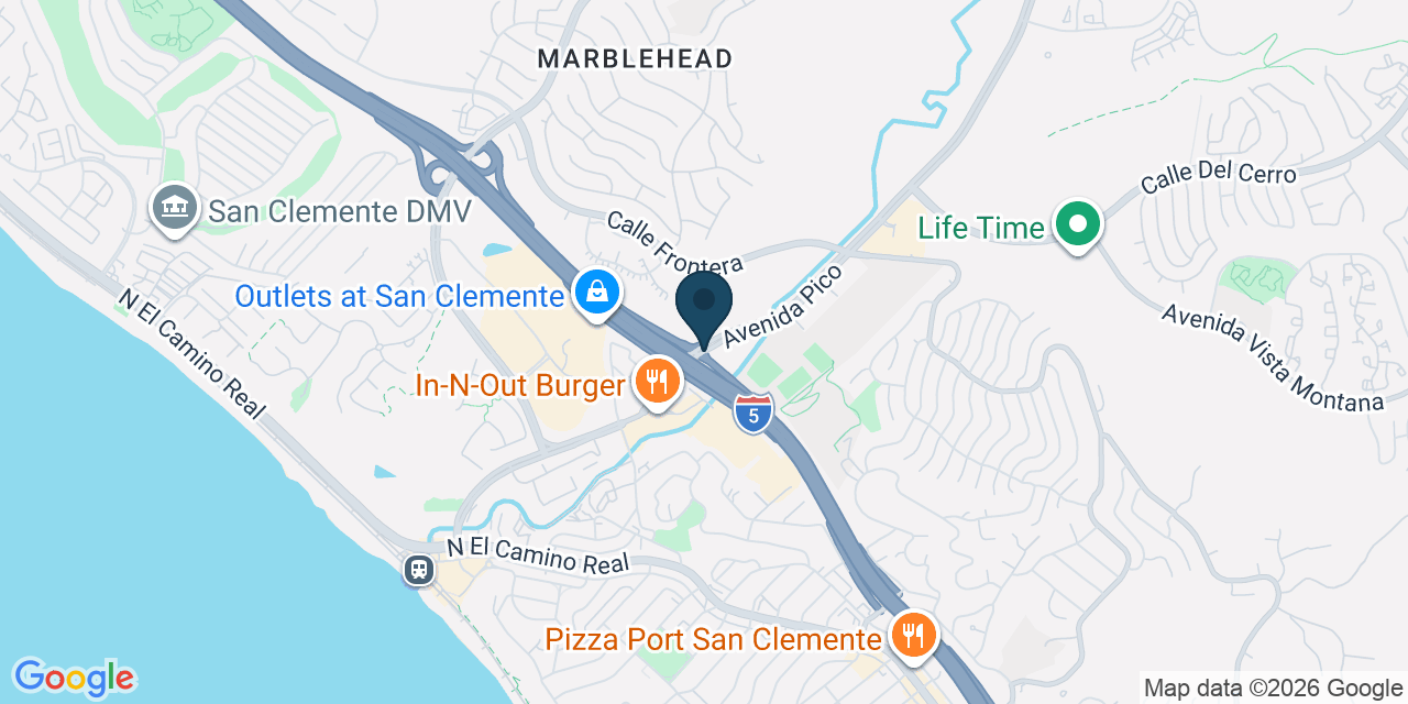 Map showing San Clemente, Orange County, CA