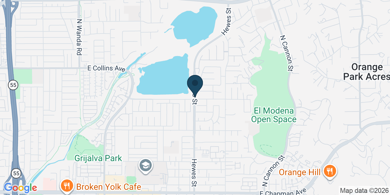 Map showing Orange County, CA