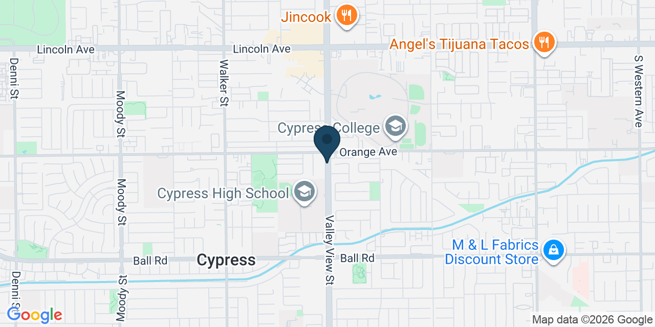 Map showing Orange County, CA