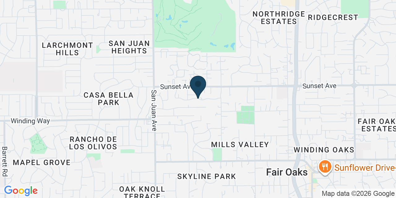 Map showing Fair Oaks, Sacramento County, CA