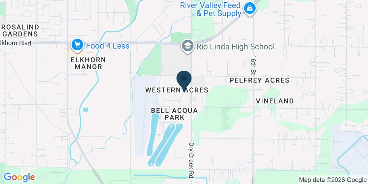 Map showing Rio Linda, Sacramento County, CA