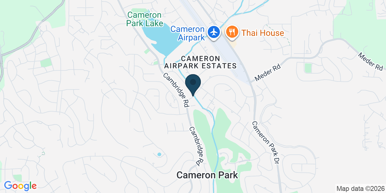 Map showing Cameron Park, El Dorado County, CA