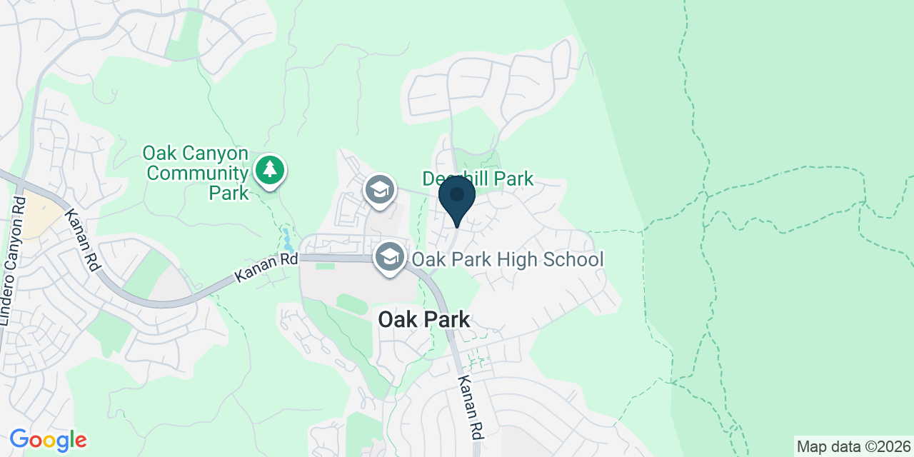 Map showing Oak Park, Ventura County, CA
