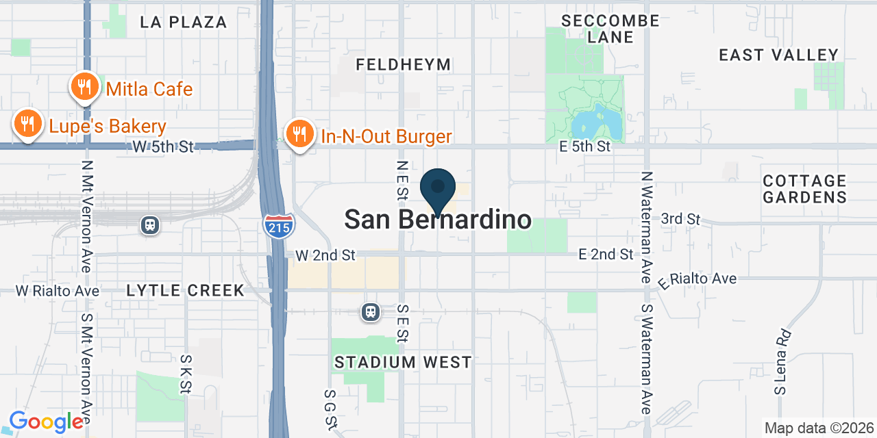 Map showing San Bernardino, San Bernardino County, CA