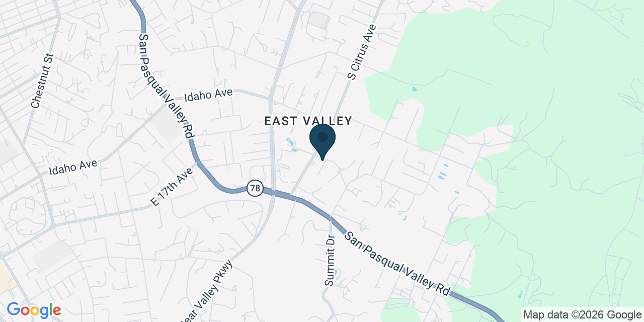 Map showing Escondido, San Diego County, CA