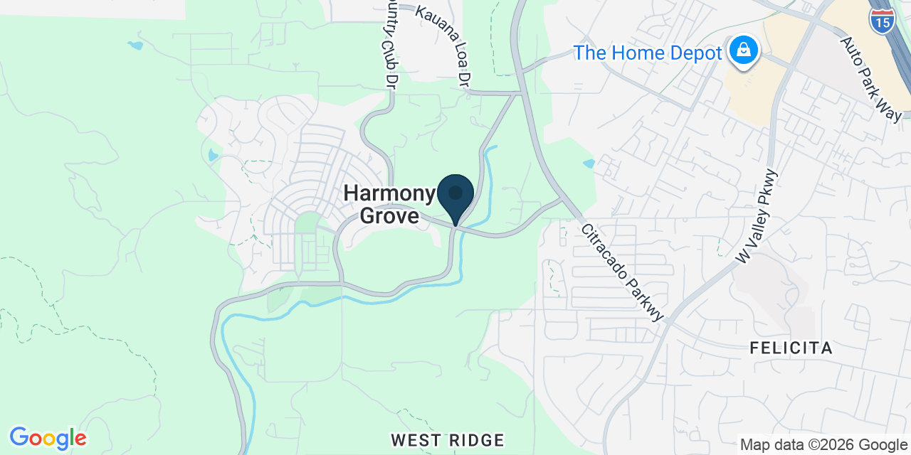 Map showing Harmony Grove, San Diego County, CA