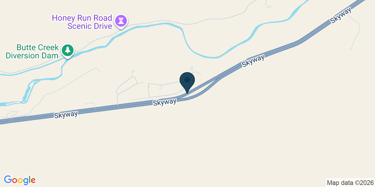 Map showing Butte Creek Canyon, Butte County, CA