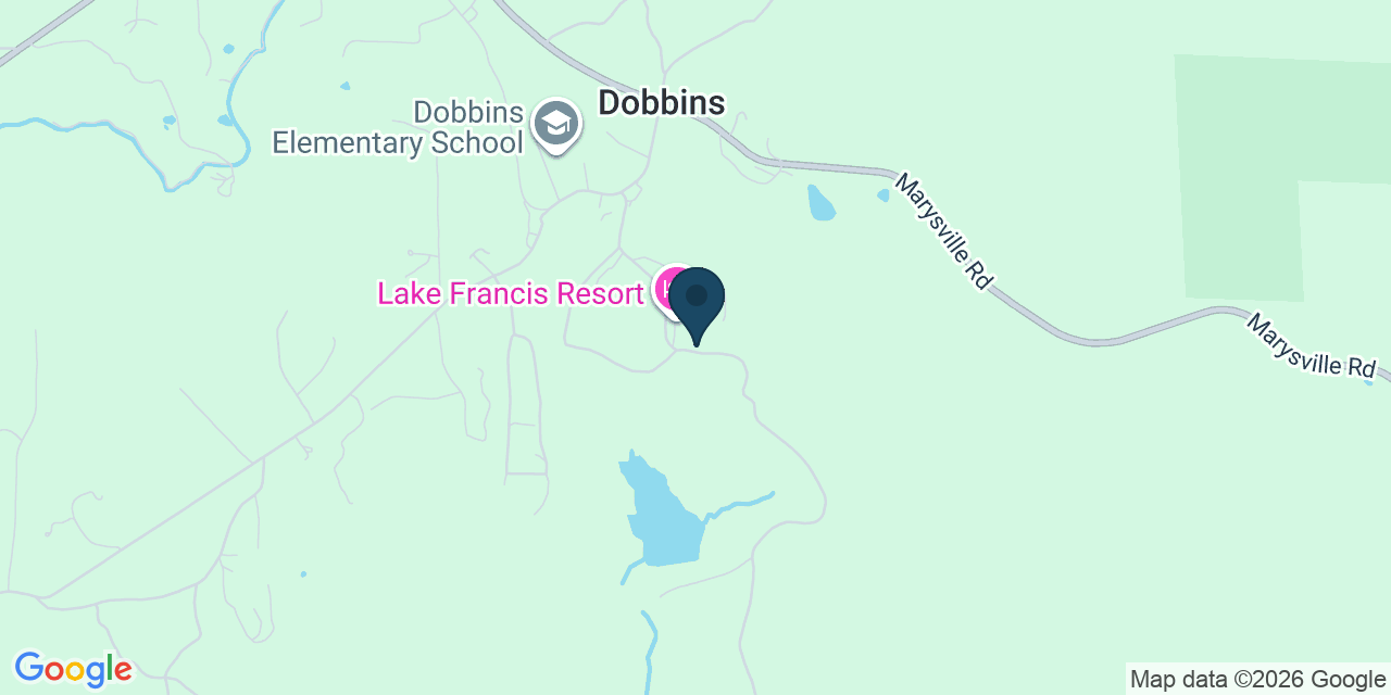 Map showing Dobbins, Yuba County, CA