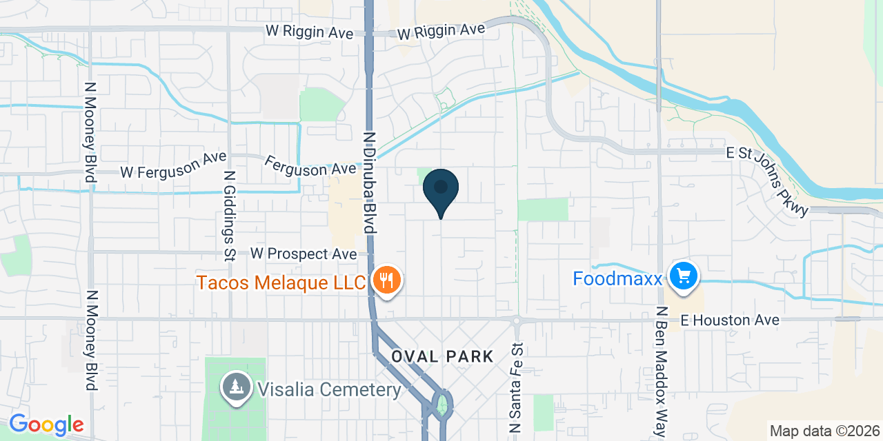 Map showing Visalia, Tulare County, CA