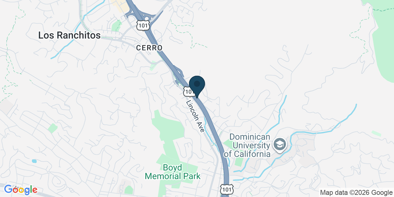Map showing San Rafael, Marin County, CA