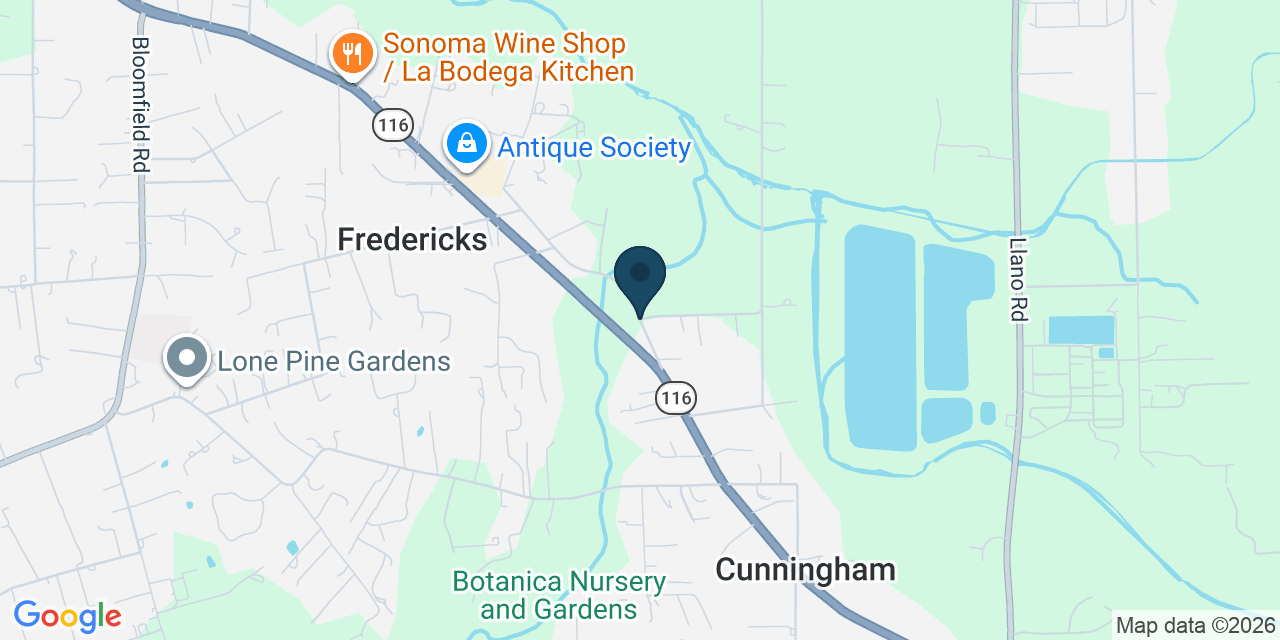 Map showing Sonoma County, CA