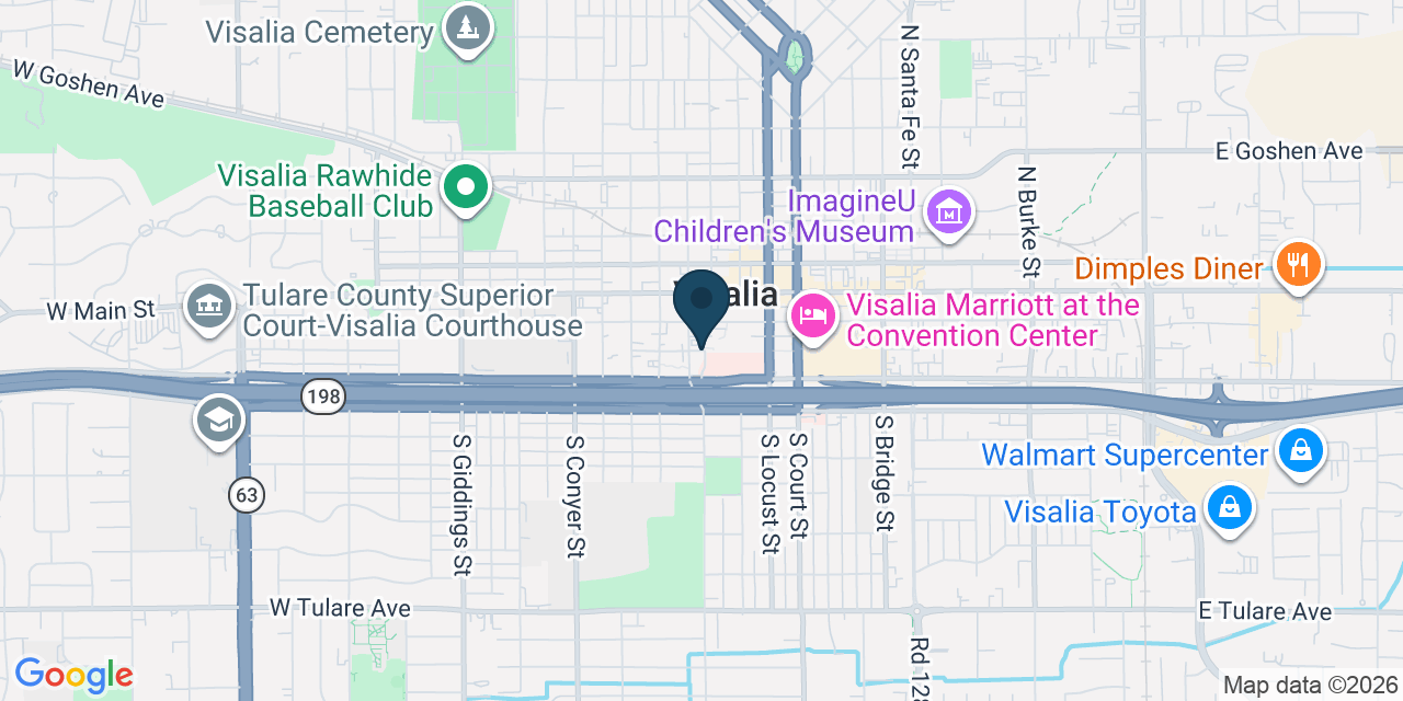 Map showing Visalia, Tulare County, CA