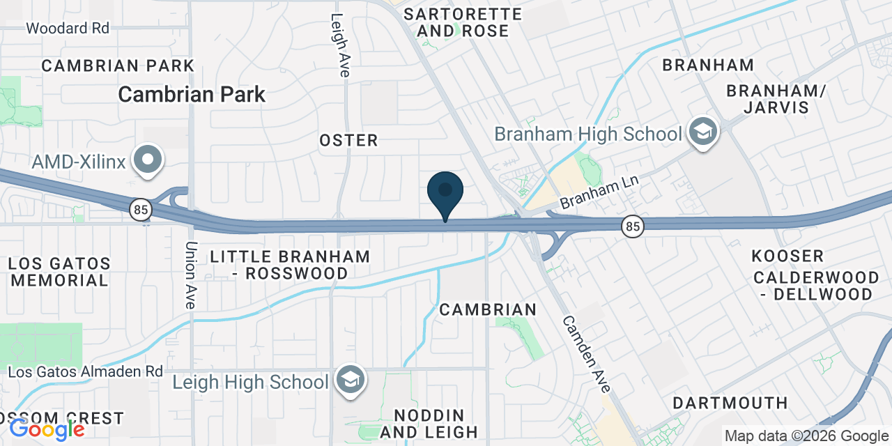 Map showing Santa Clara County, CA