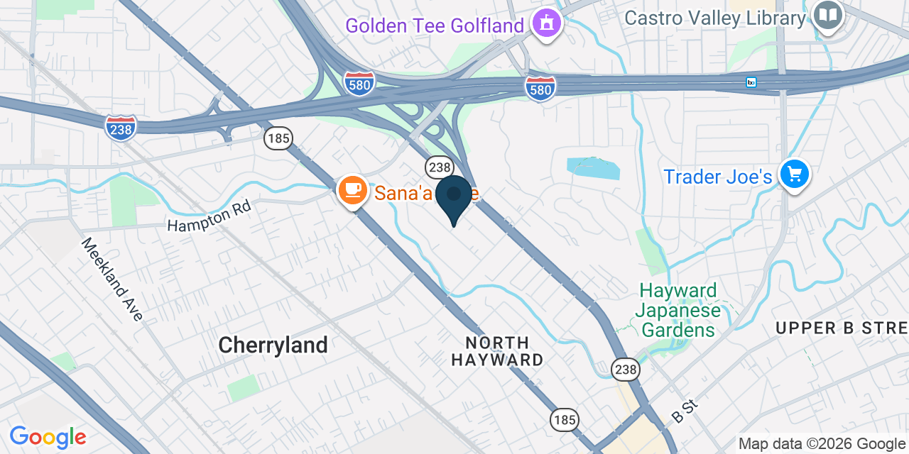 Map showing Cherryland, Alameda County, CA