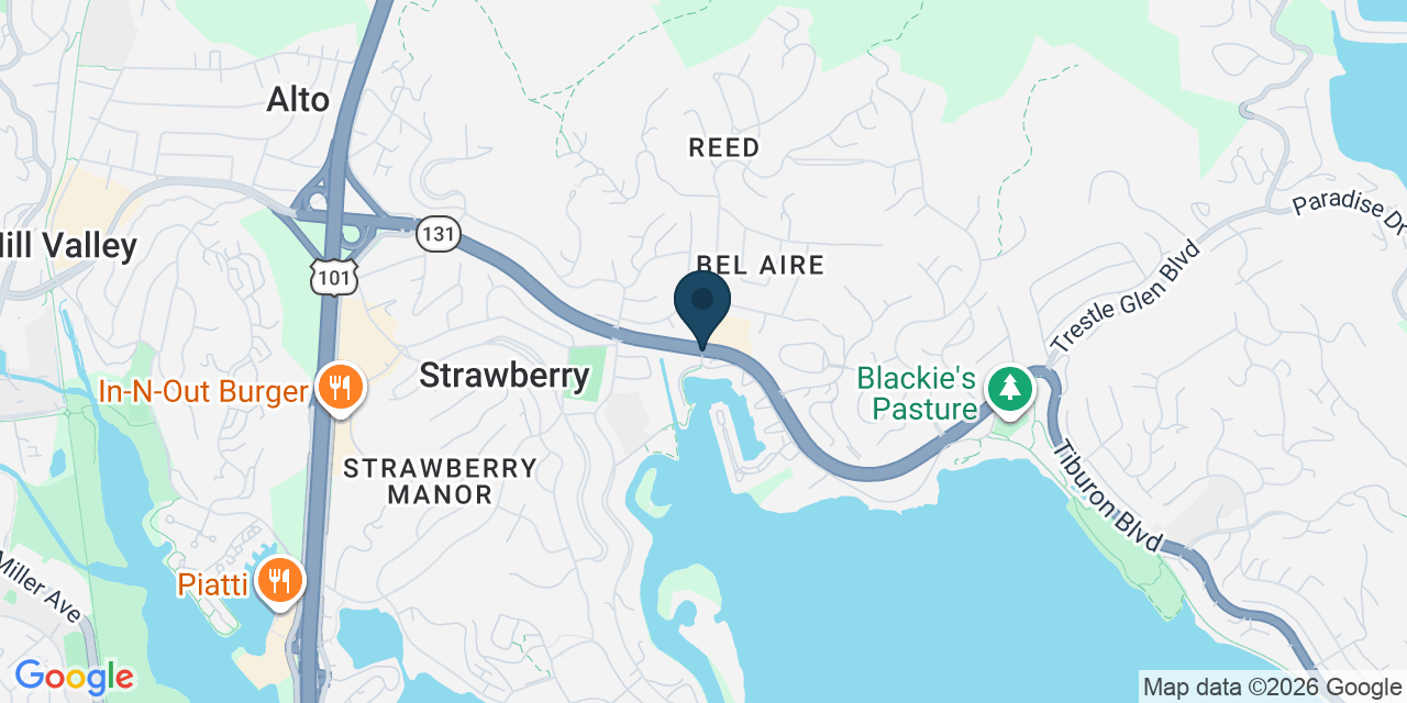 Map showing Strawberry, Marin County, CA