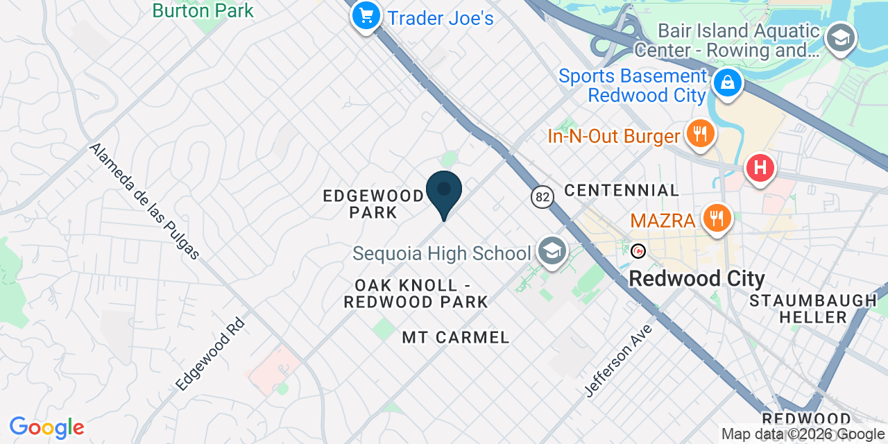 Map showing Redwood City, San Mateo County, CA