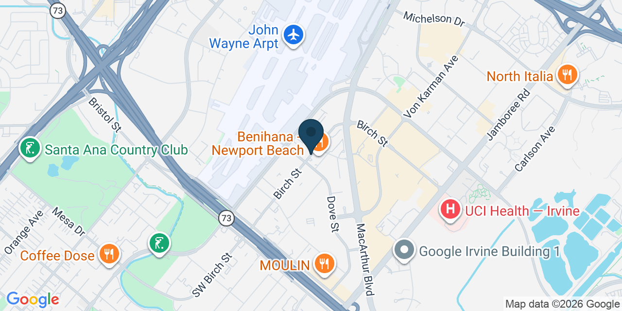 Map showing Newport Beach, Orange County, CA