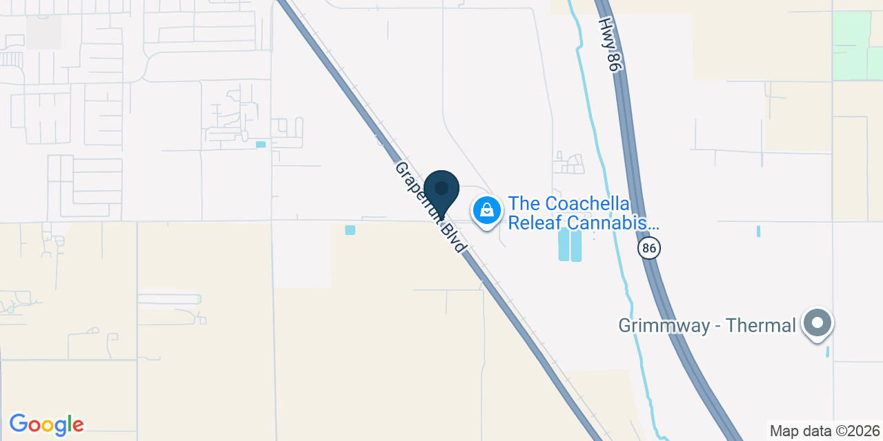 Map showing Coachella, Riverside County, CA