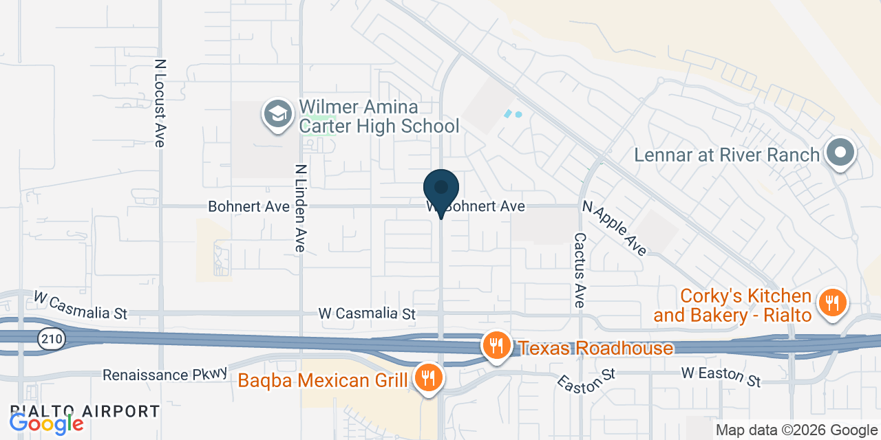 Map showing Rialto, San Bernardino County, CA
