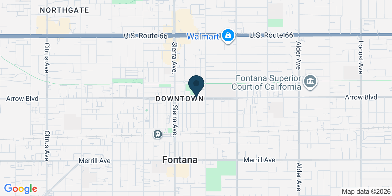 Map showing Fontana, San Bernardino County, CA