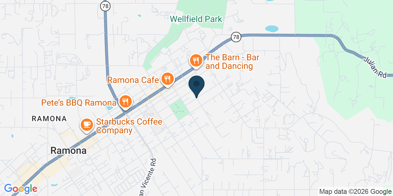 Map showing Ramona, San Diego County, CA