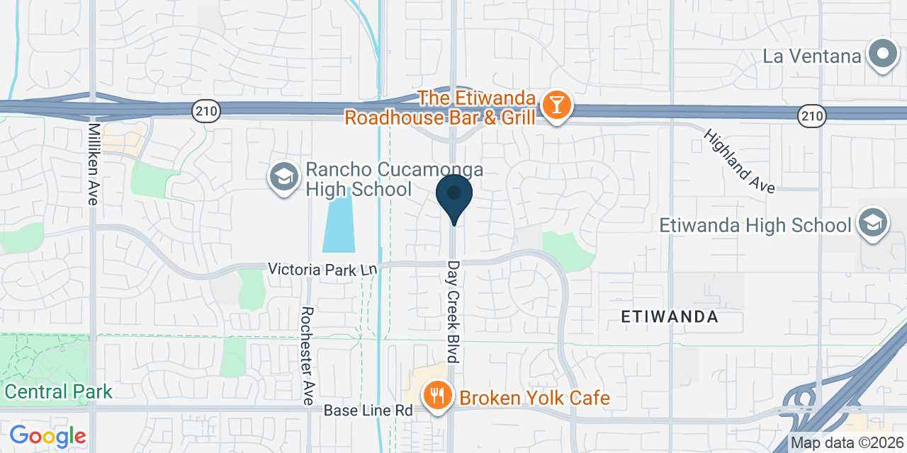 Map showing Rancho Cucamonga, San Bernardino County, CA