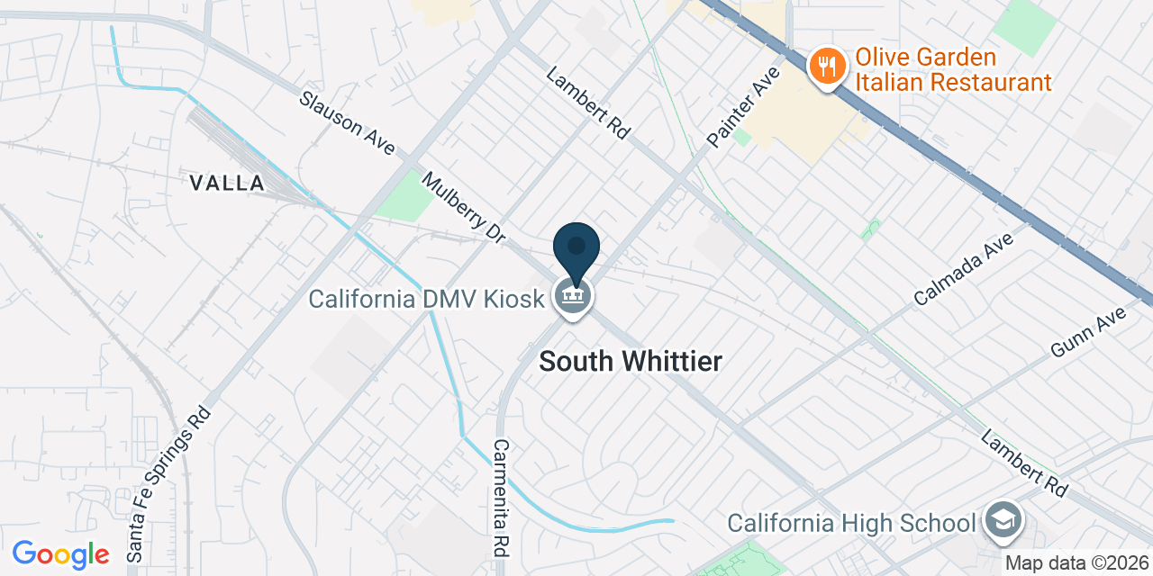 Map showing Whittier, Los Angeles County, CA