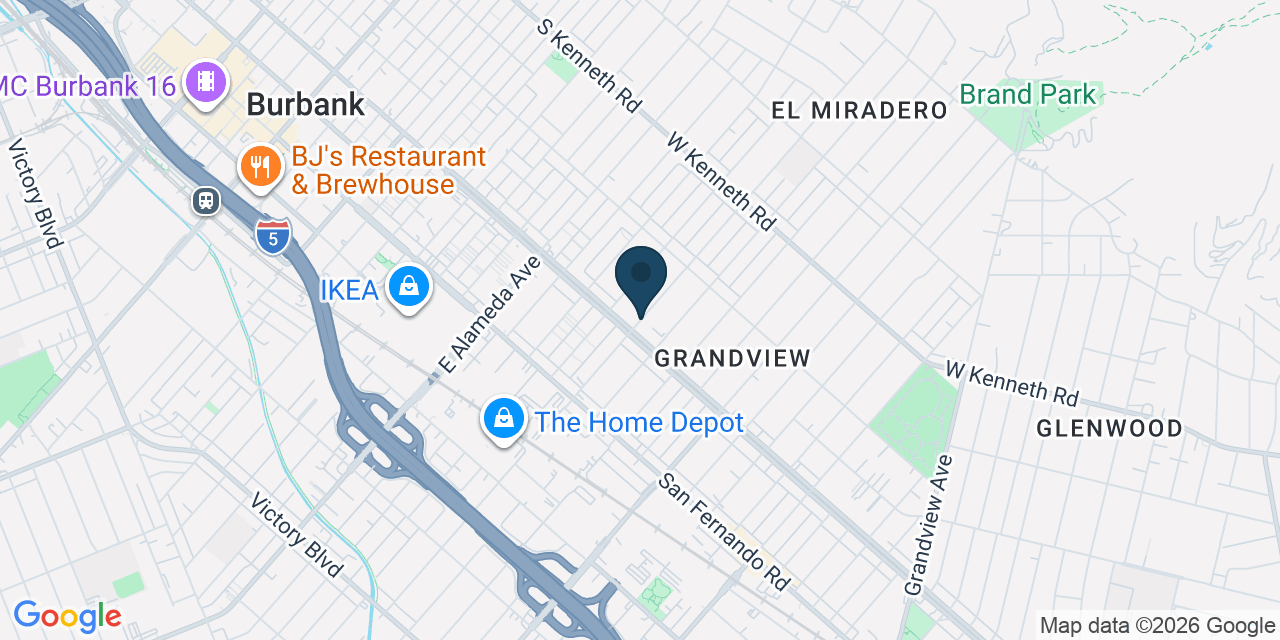 Map showing Glendale, Los Angeles County, CA