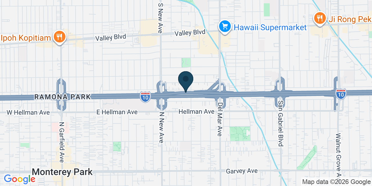 Map showing San Gabriel, Los Angeles County, CA