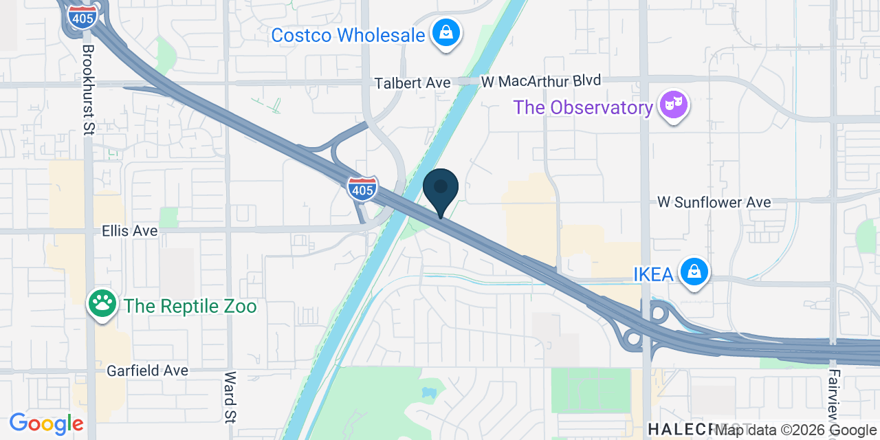 Map showing Santa Ana, Orange County, CA