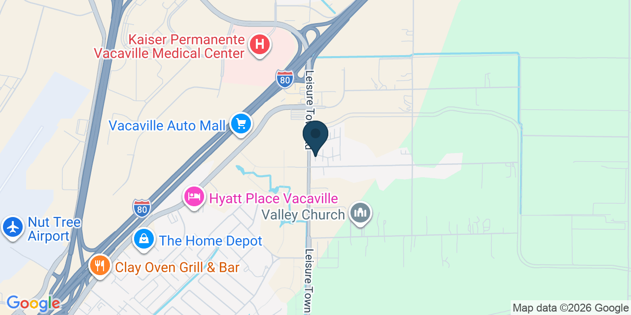 Map showing Vacaville, Solano County, CA