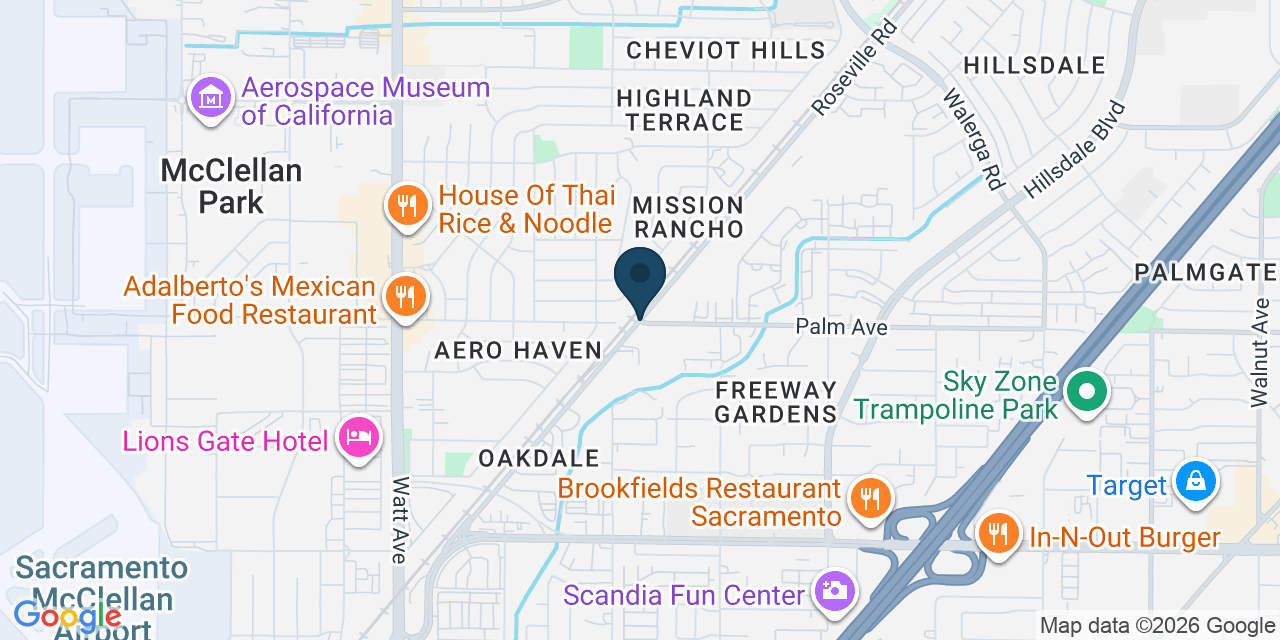 Map showing Foothill Farms, Sacramento County, CA