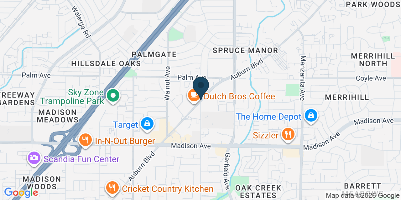 Map showing North Highlands, Sacramento County, CA