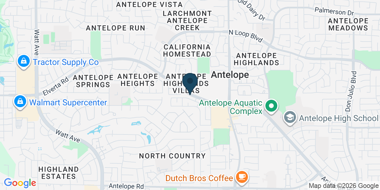 Map showing Antelope, Sacramento County, CA