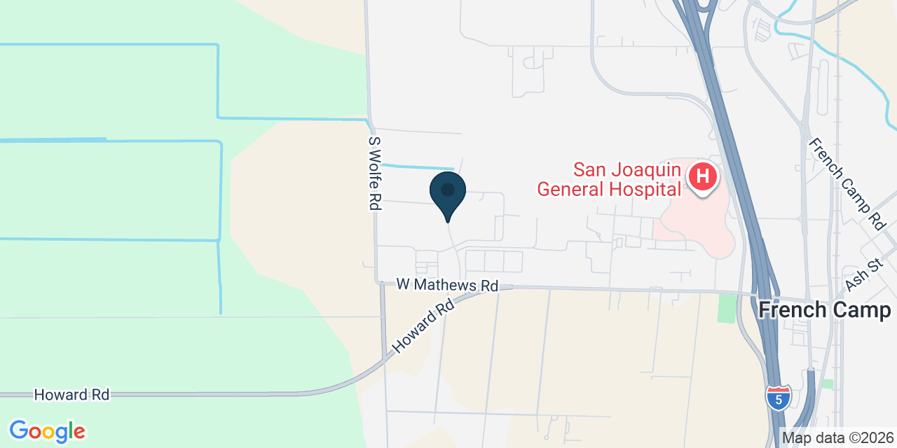 Map showing French Camp, San Joaquin County, CA