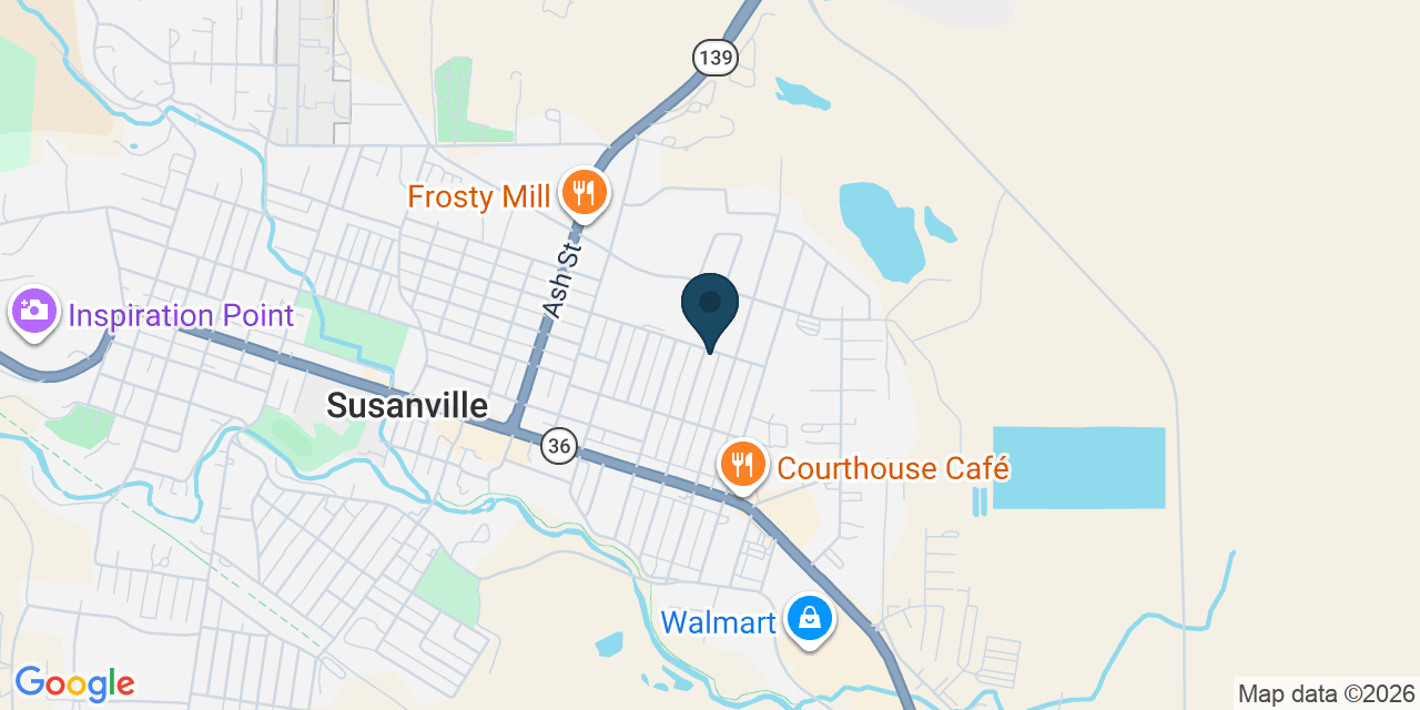 Map showing Susanville, Lassen County, CA